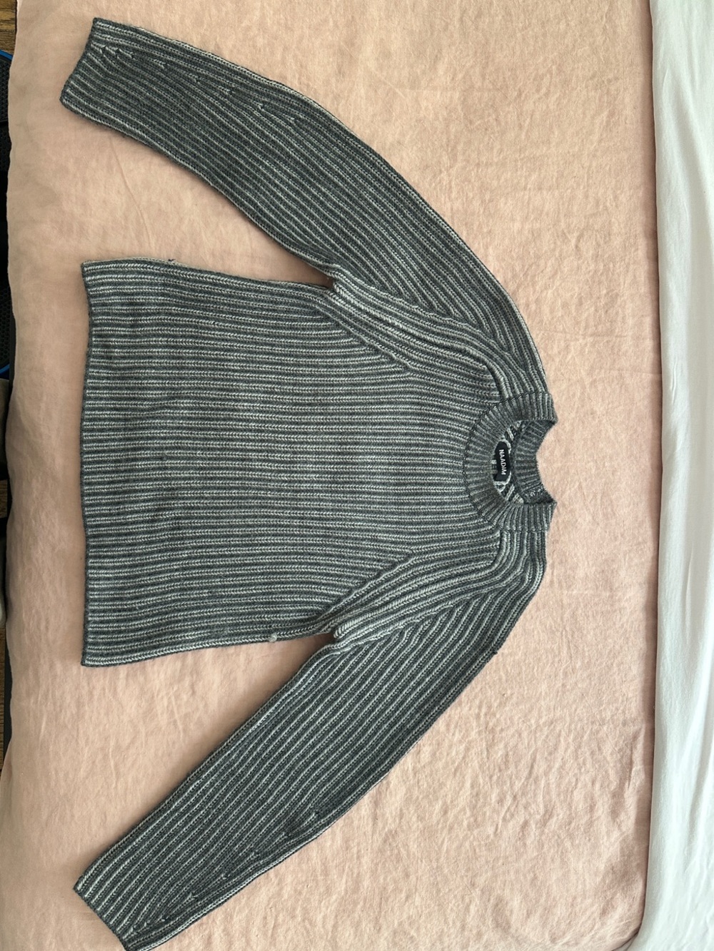 NAADAM Gray Ribbed Wool+Cashmere Crewneck Sweater - Women